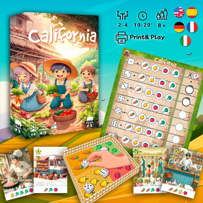 California-1 California Roll & Write – print and play roll and write game PDF