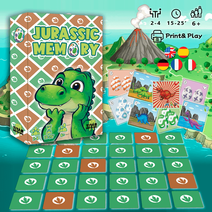 Jurassic Memory Jurassic Memory – print and play memory board game PDF for kids