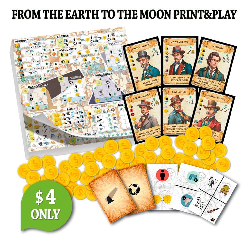 From the Earth to the Moon – Print and Play Board Game PDF